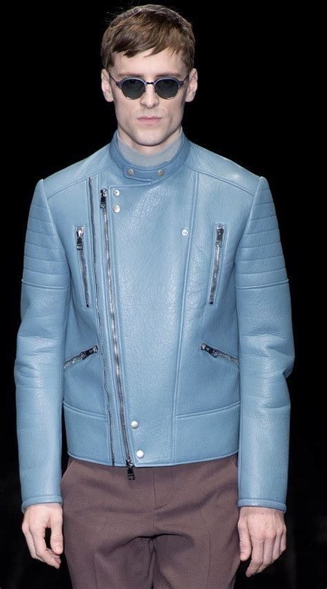 gucci light blue leather jacket|Gucci leather jacket online.